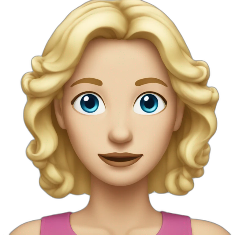 middle age woman with long blonde hair and blue eyes emoji