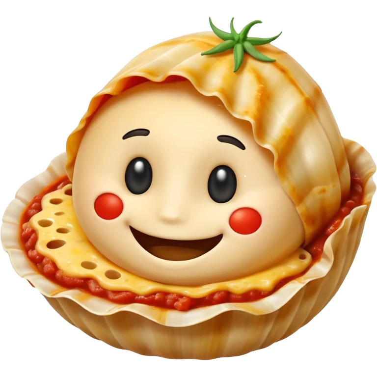 Stuffed shell with face emoji