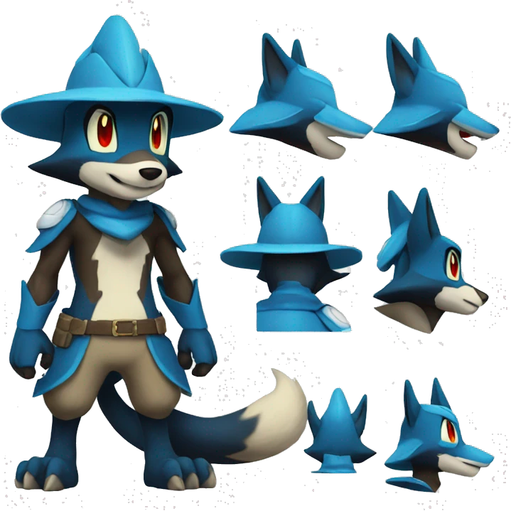 Lucario full body emoji