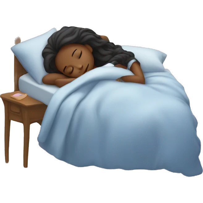 Girl sleeping on bed emoji