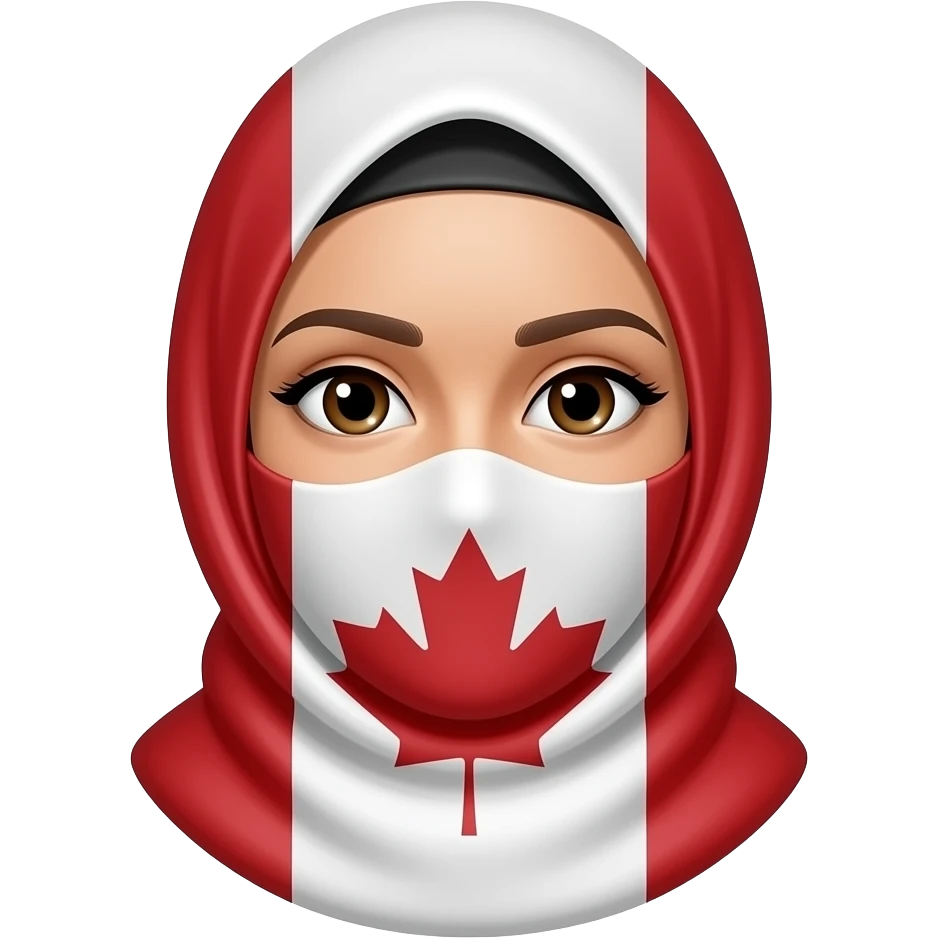 A hijabi wearing a canadian flag emoji
