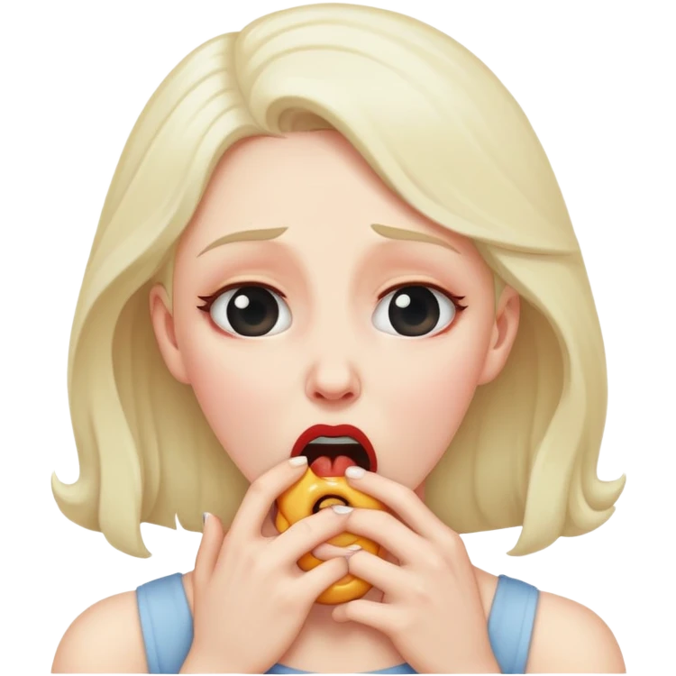 lady choking herself emoji