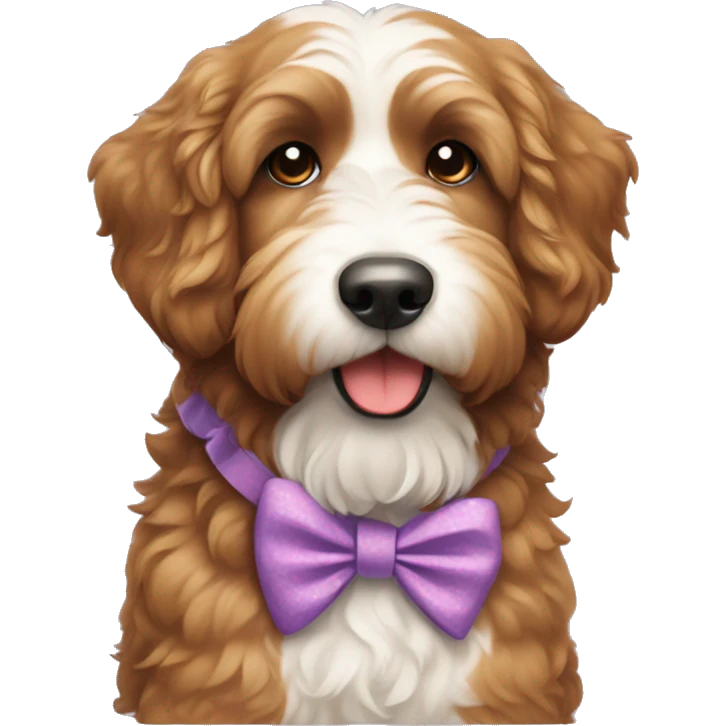 Bernedoodle dog with a bow  emoji