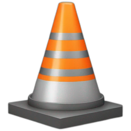 Modern 3D construction cone emoji