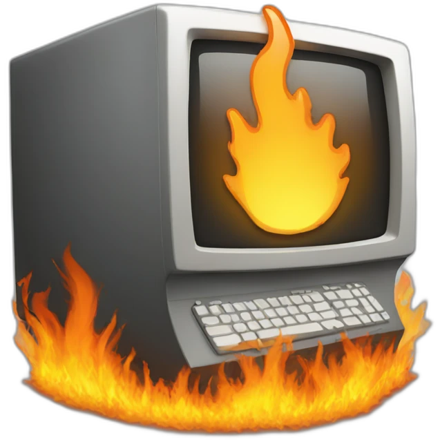 computer on fire emoji