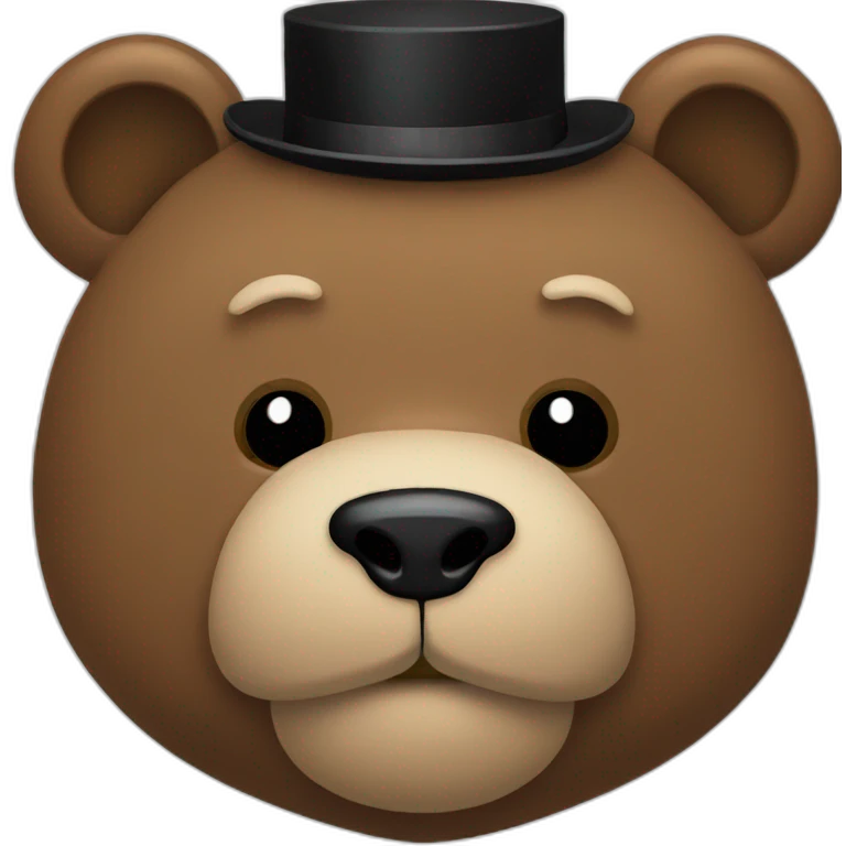 bear with tiny black top hat and black bow tie emoji