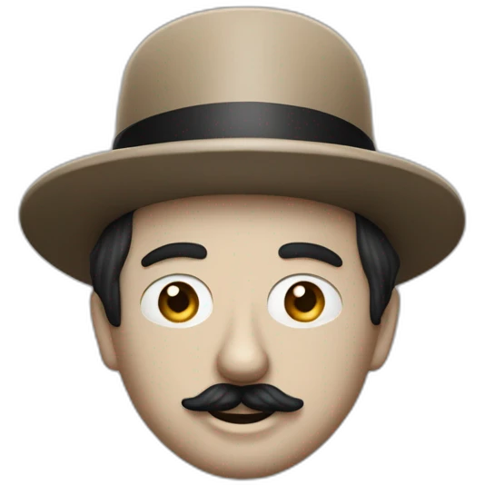 charlie chaplin avec une raie sur le côté sans chapeau emoji