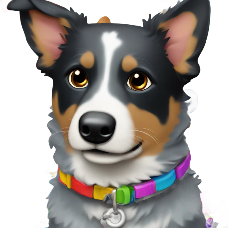 Blue heeler black with toys emoji