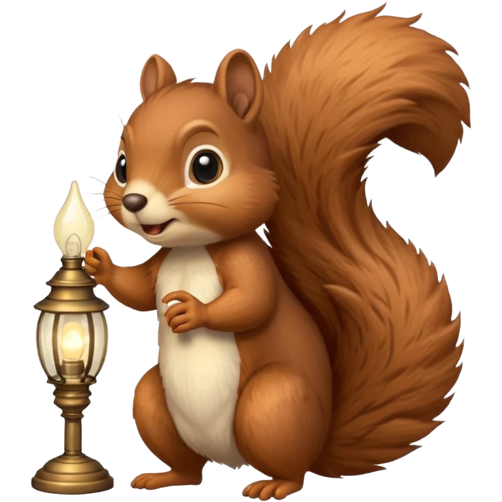squirrel holding lamp light emoji