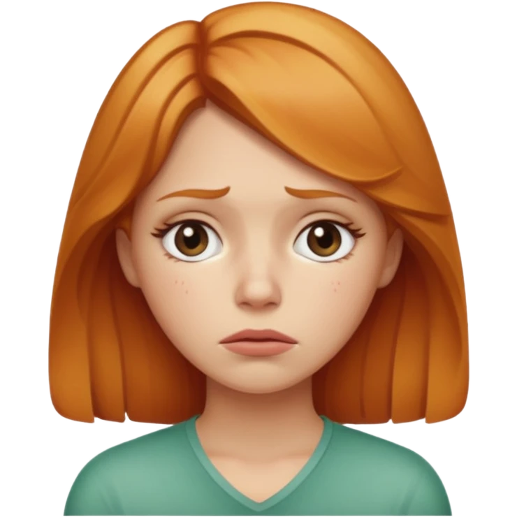 Strawberry blonde with no iPhone 16 being sad emoji