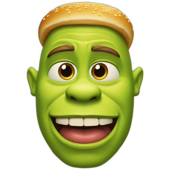 shrek with an burger emoji
