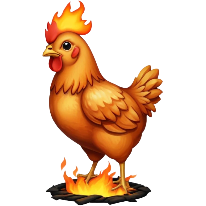 A chicken on fire emoji