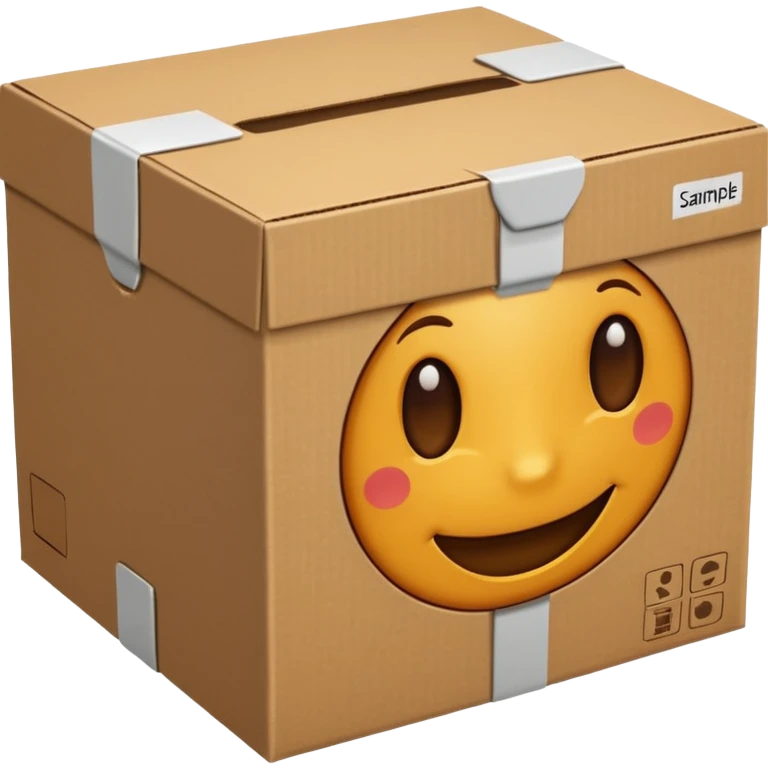 ein karton mit der beschriftun "musterset" emoji
