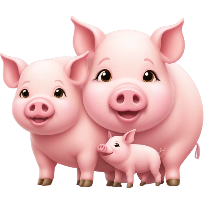 mom pig and baby pig emoji