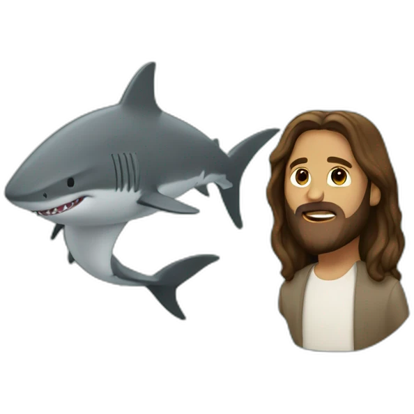 jesus and shark emoji