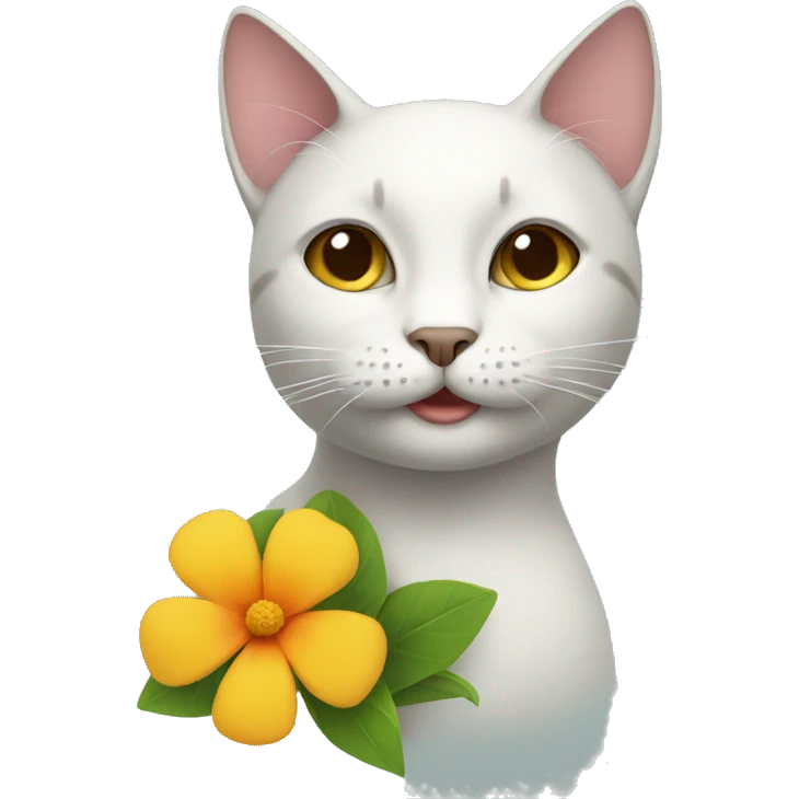 Cat with a flower emoji
