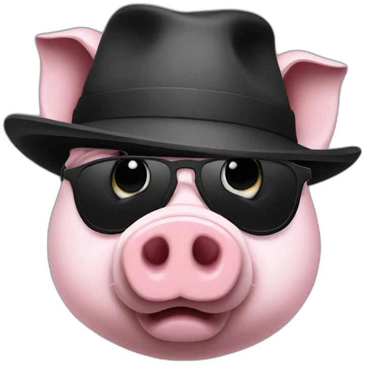 Gangster pig emoji