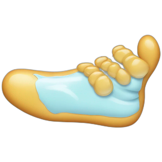 male feet covered in glue emoji