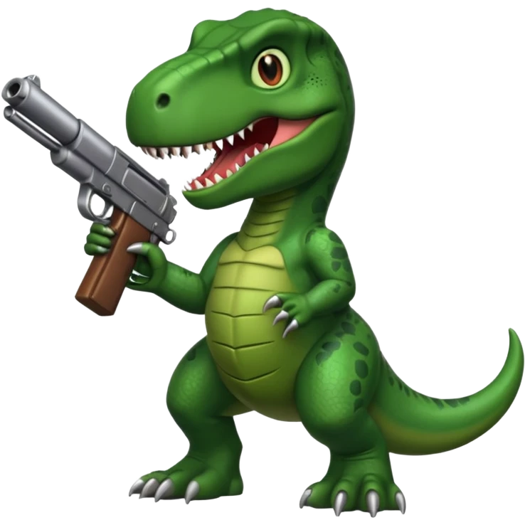 Trex with a gun emoji