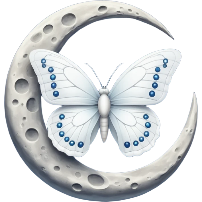 Moon and butterfly emoji