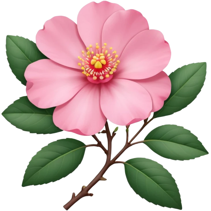 camélia pink with branch  emoji