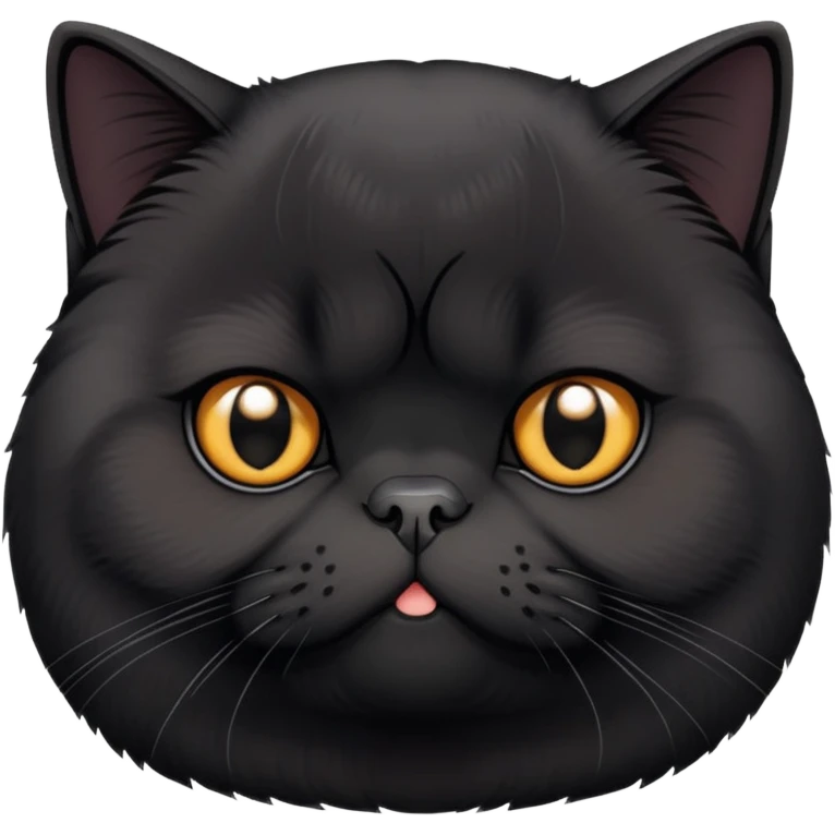 All Black exotic shorthair cat emoji
