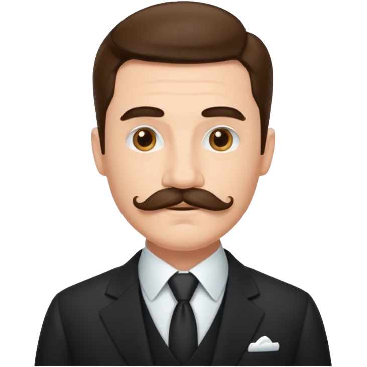 a suited man with mustache   emoji