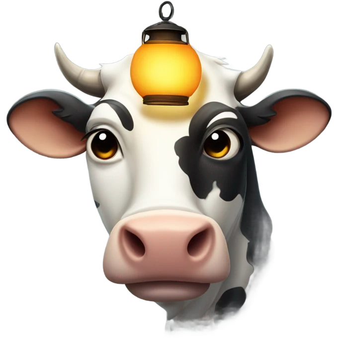 Scary cow with lantern emoji