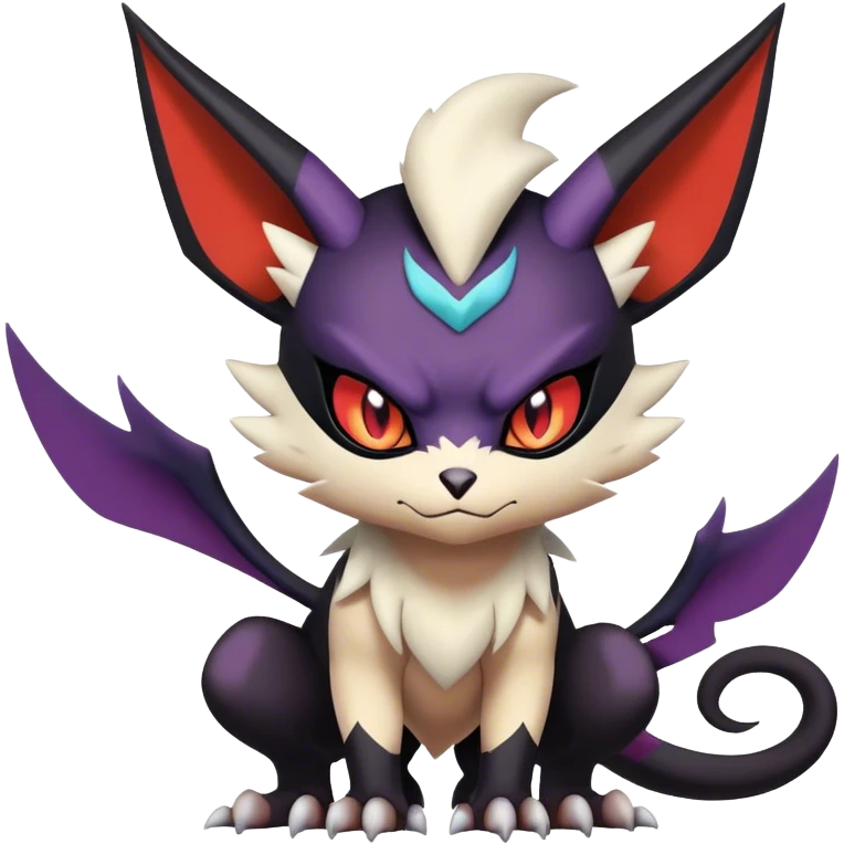 Edgy Cool Kawaii Litten-Noivern-Noibat-Absol-Pokémon Full Body emoji