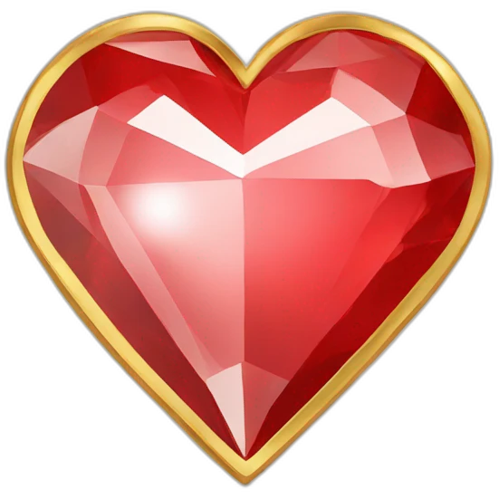 Red heart diamond with gold border emoji