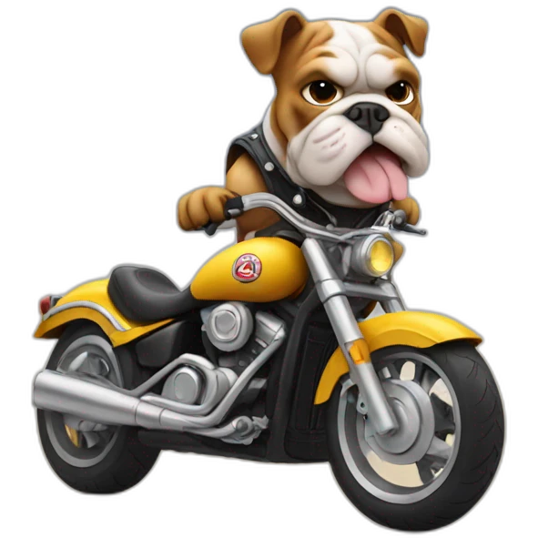 Bulldog on a motorcycle  emoji