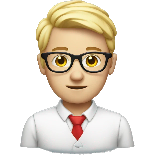 white nerd with heart hand emoji