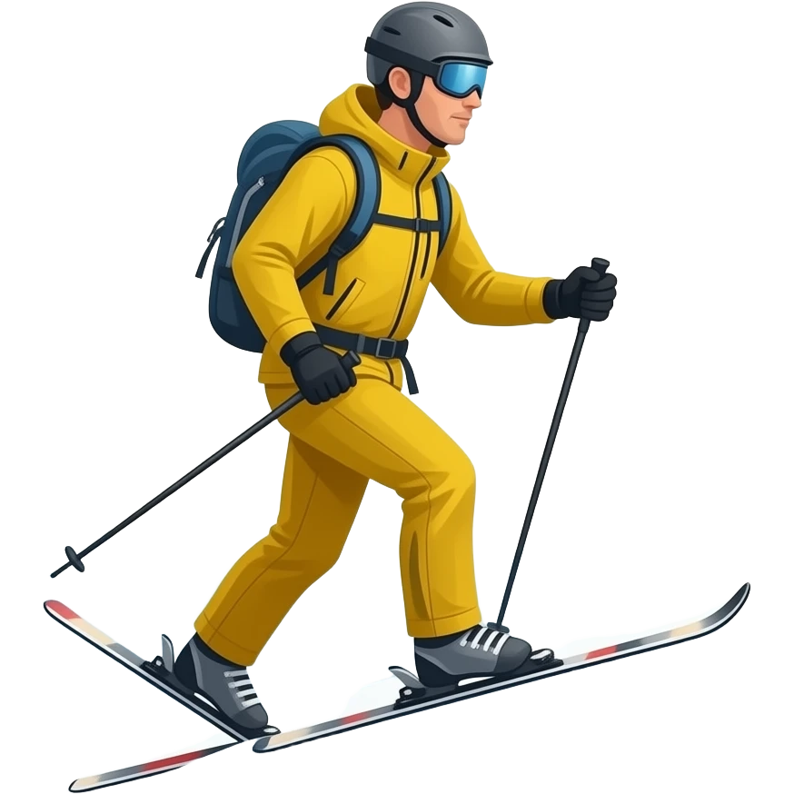 skitouring skier walking up the mountain emoji
