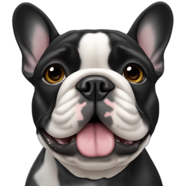 Fully Black French bulldog emoji