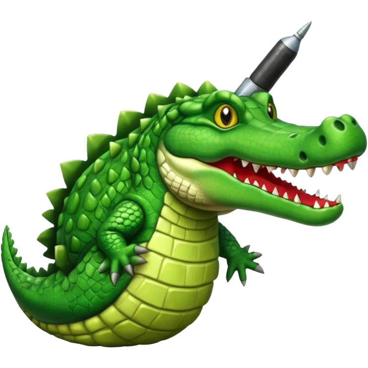A crocodile with a bomb emoji
