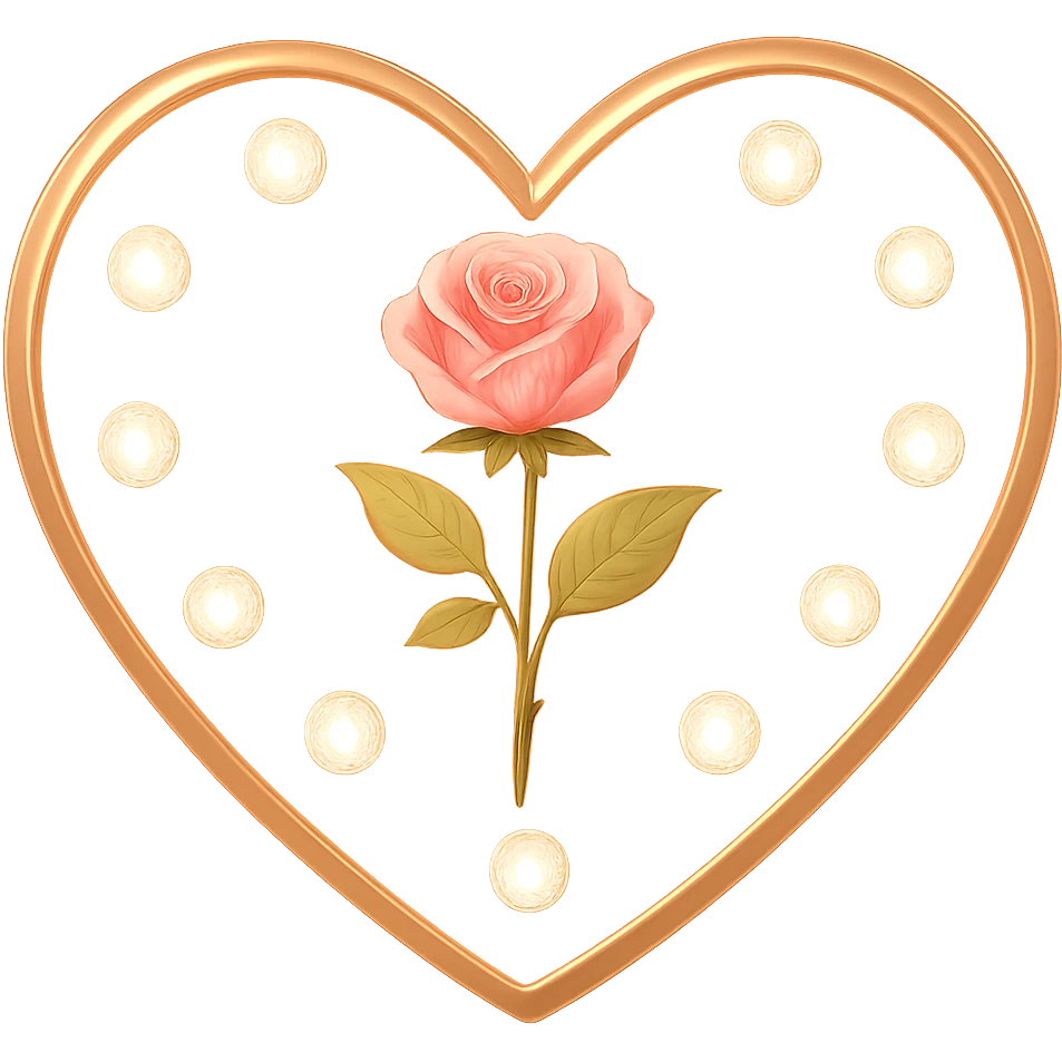 Add a soft glowing effect to the single rose pink heart, pastel pink enamel, sparkling gems, with no background, in a general style. emoji