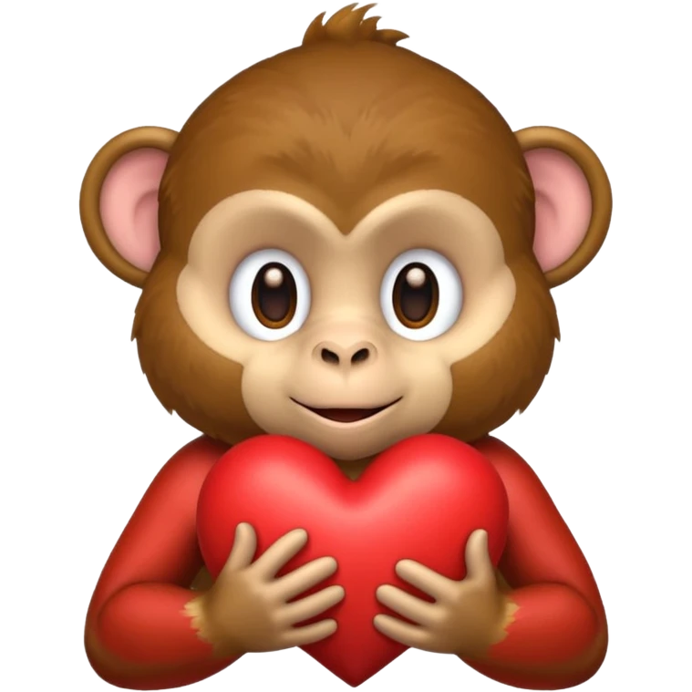 un mono con un corazon emoji