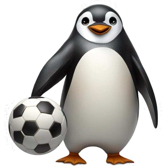 Penguin with football emoji