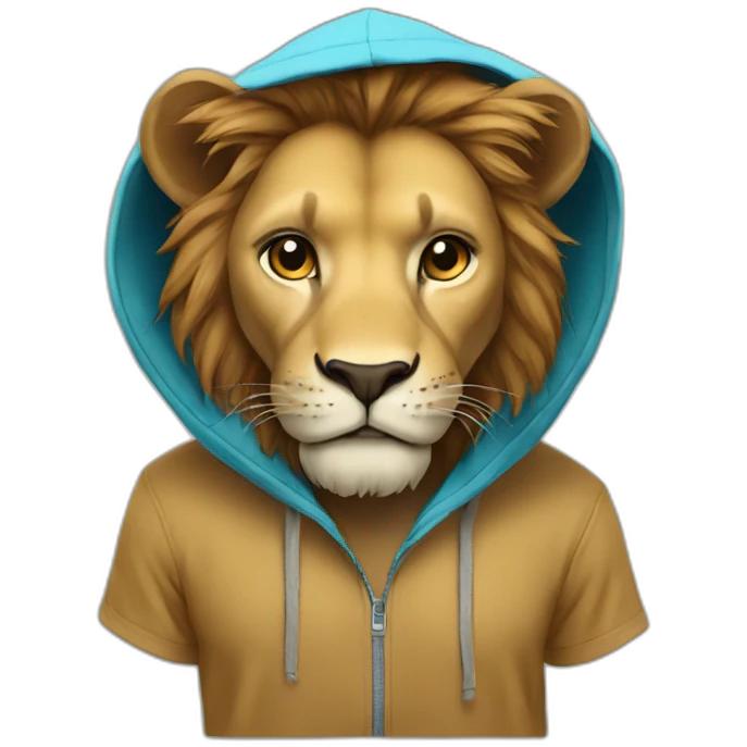 Lion in hoodie emoji
