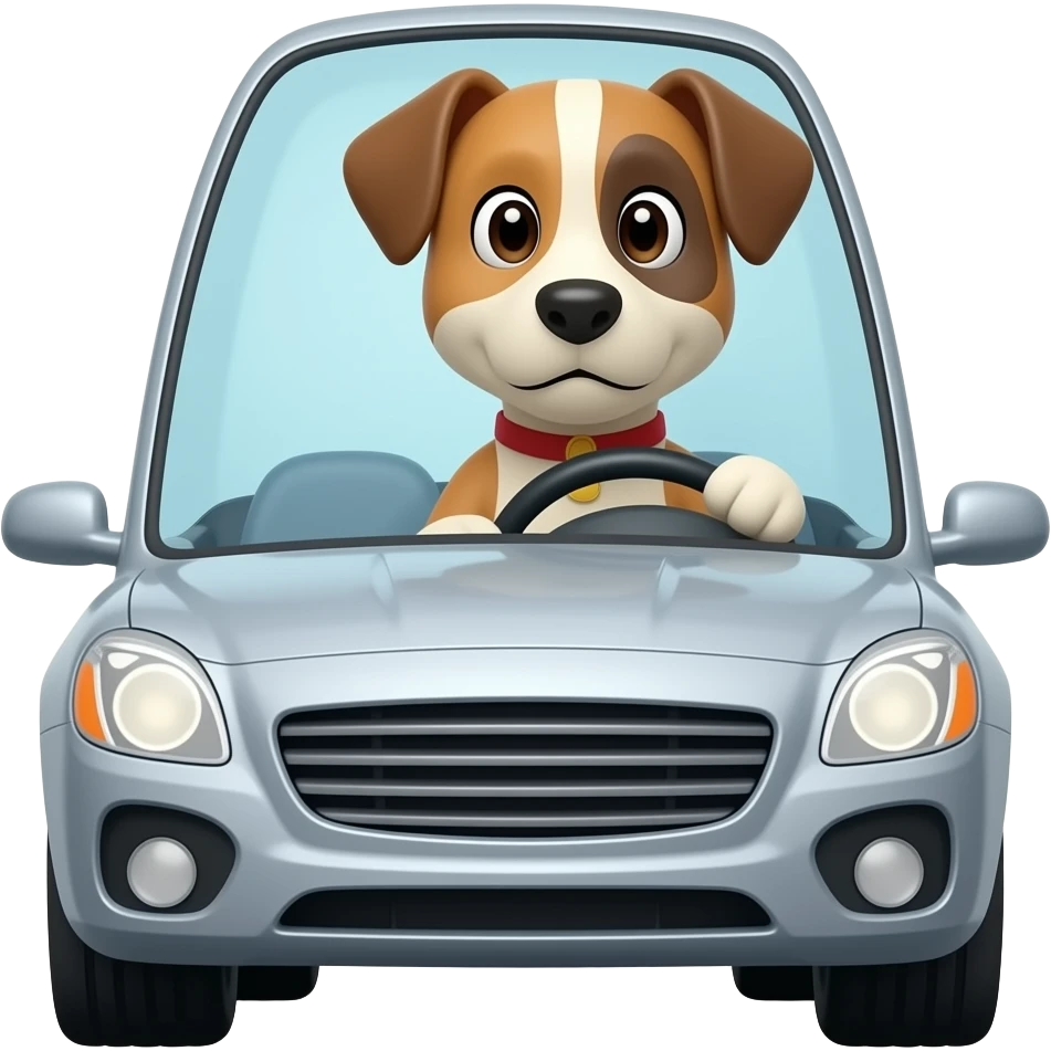 Dog driving car  emoji emoji