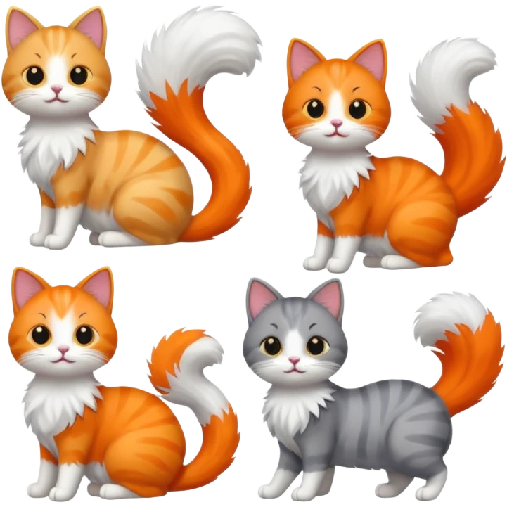 Cats with Fluffy Tails emoji
