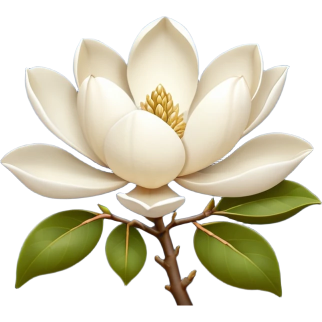 a magnolia under the moon emoji