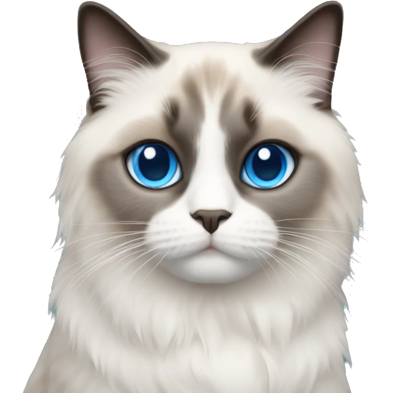 Blue eye ragdoll cat emoji