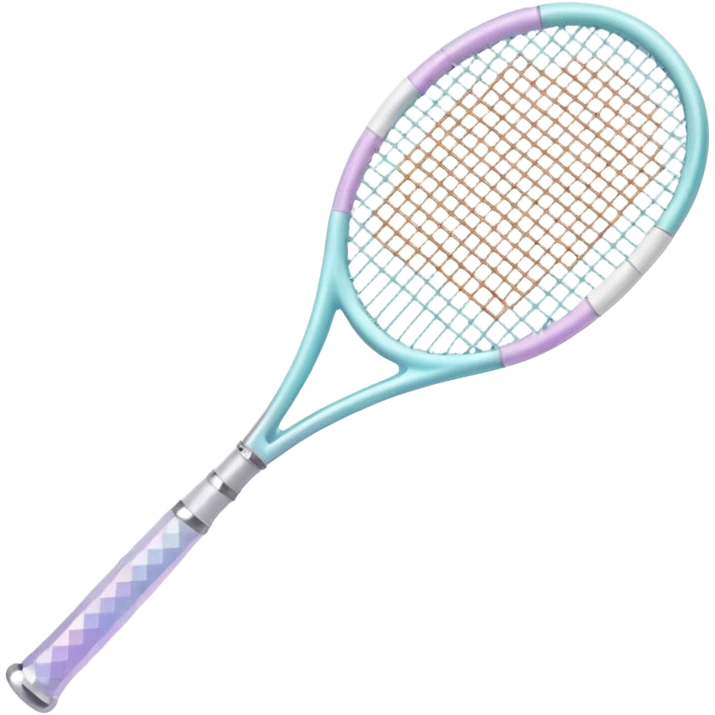Pastel white  iridescent glass crystal tennis racket emoji
