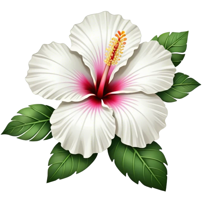 single white Hawaiian hibiscus, straight stem emoji