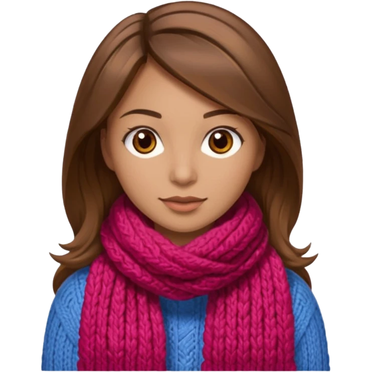  Woman with brown hair and highlights light brown eyes no glasses Knitting emoji emoji