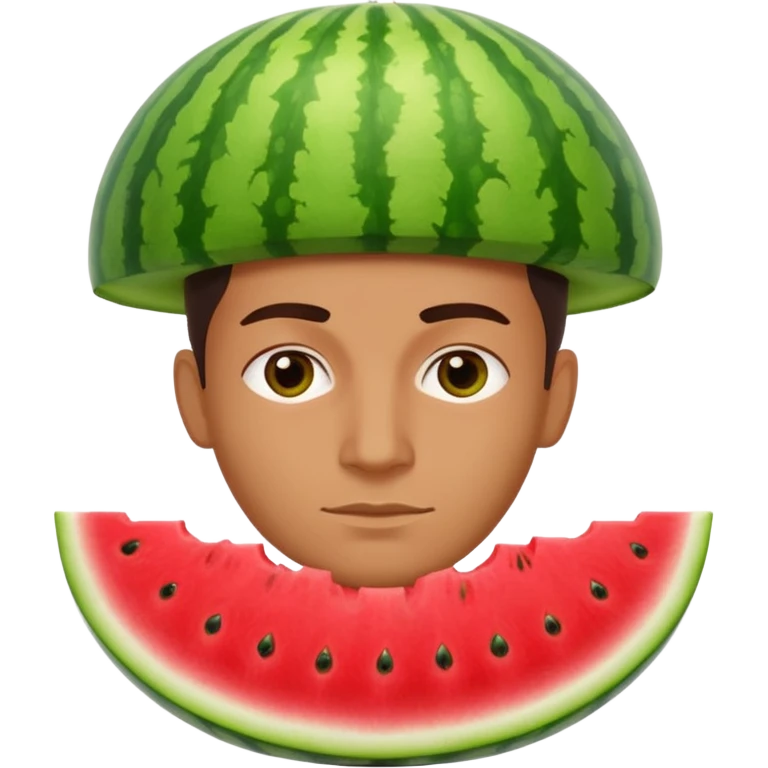 Combine the dancing man emoji🕺with a head made of watermelon emoji