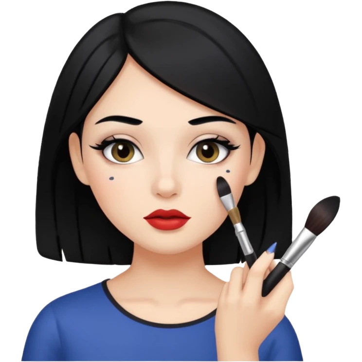 girl with black hair getting ready emoji