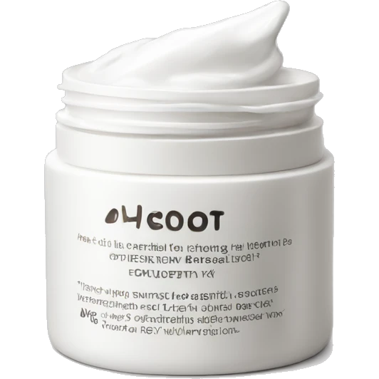 hydrating cream pot with label emoji