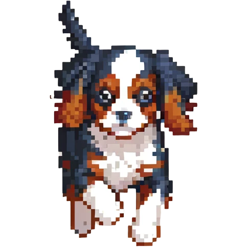 King Cavalier puppy running emoji